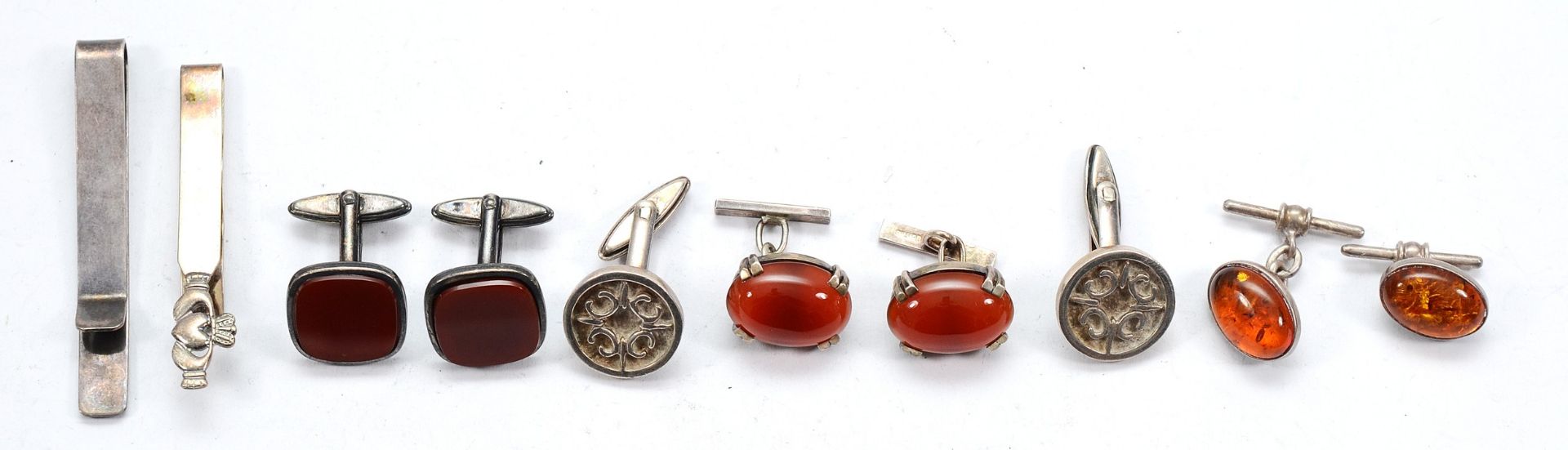 Malcolm Gray, a pair of silver cuff links, three pairs of 925 silver cuff links and two 925 silver