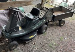 A Hayter Heritage Tractor M10/30 petrol ride on mower featuring a five speed engine and six