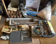 A collection of wood working tools to include planes, chisels, cutter and other tools.