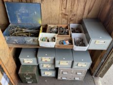 Bilsden, seven metal pull out drawer storage boxes 40cm x 22cm x 16cm, a Milams metal double pull