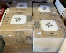 Four boxes of Cerlat floor tiles having 20 tiles per box, each measuring 225mm square.