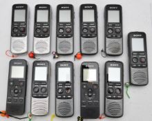 A collection of Sony digital voice recorders. To include model no. ICD-PX240 and ICD-PX470.