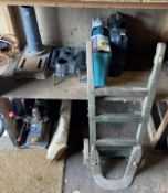 A Clarke CDP415F 240v 510w pillar drill, missing part of the stand, a Supalevel LLK laser level, a