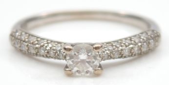 A Canadian 18ct white gold brilliant cut diamond solitaire ring by Canadian Ice, approximately 0.