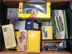 A collection of boxed diecast model vehicles, including Lledo, Matchbox and Shell Sportscar