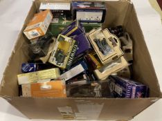 A large collection of boxed diecast to include Matchbox and LLedo, in one box.
