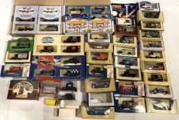 A collection of boxed diecast model vehicles, including Matchbox of Yesteryear, Days Gone, Pro