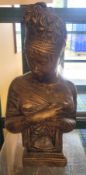 A bronzed composite bust of Madame Juliette Recamier, after the French sculptor Joseph Chinard,