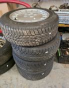 A set of four Mercedes Benz alloy wheels, by Webber, 7Jx15H2, KBA 41158, ET25, with part worn 205/60
