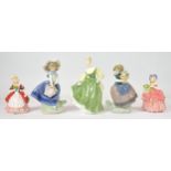 A collection of five figurines to include, Royal Doulton ' Cissie' HN 0809, Royal Doulton '