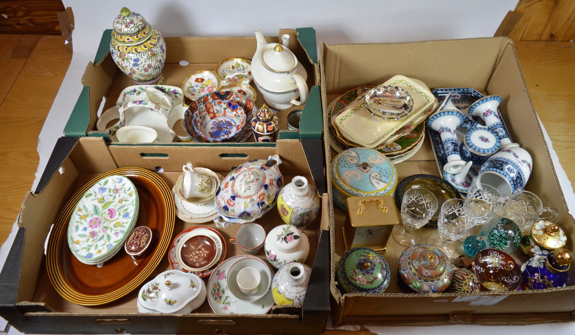 A collection of mid twentieth century and later ceramic bowls, teapots, plates, vases, trinket