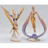 Franklin Mint, contemporary Art Deco style porcelain figurines to include, 'Daybreak In Gold',