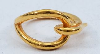 Hermes, a gilt metal scarf ring, 20mm inner diameter