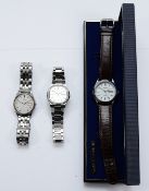 Seiko Solar, a stainless steel quartz day date gentleman's wristwatch, ref. V158-0AB0,white dial