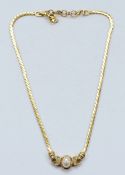 Christian Dior, a gilt metal and imitation pearl necklace, 38cm