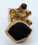 Yves Saint Laurent, a gilt metal Arty ring, J