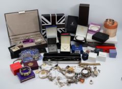 A collection of boxed silver and costume jewellery to include Butler & Wilson, Thomas Sabo,