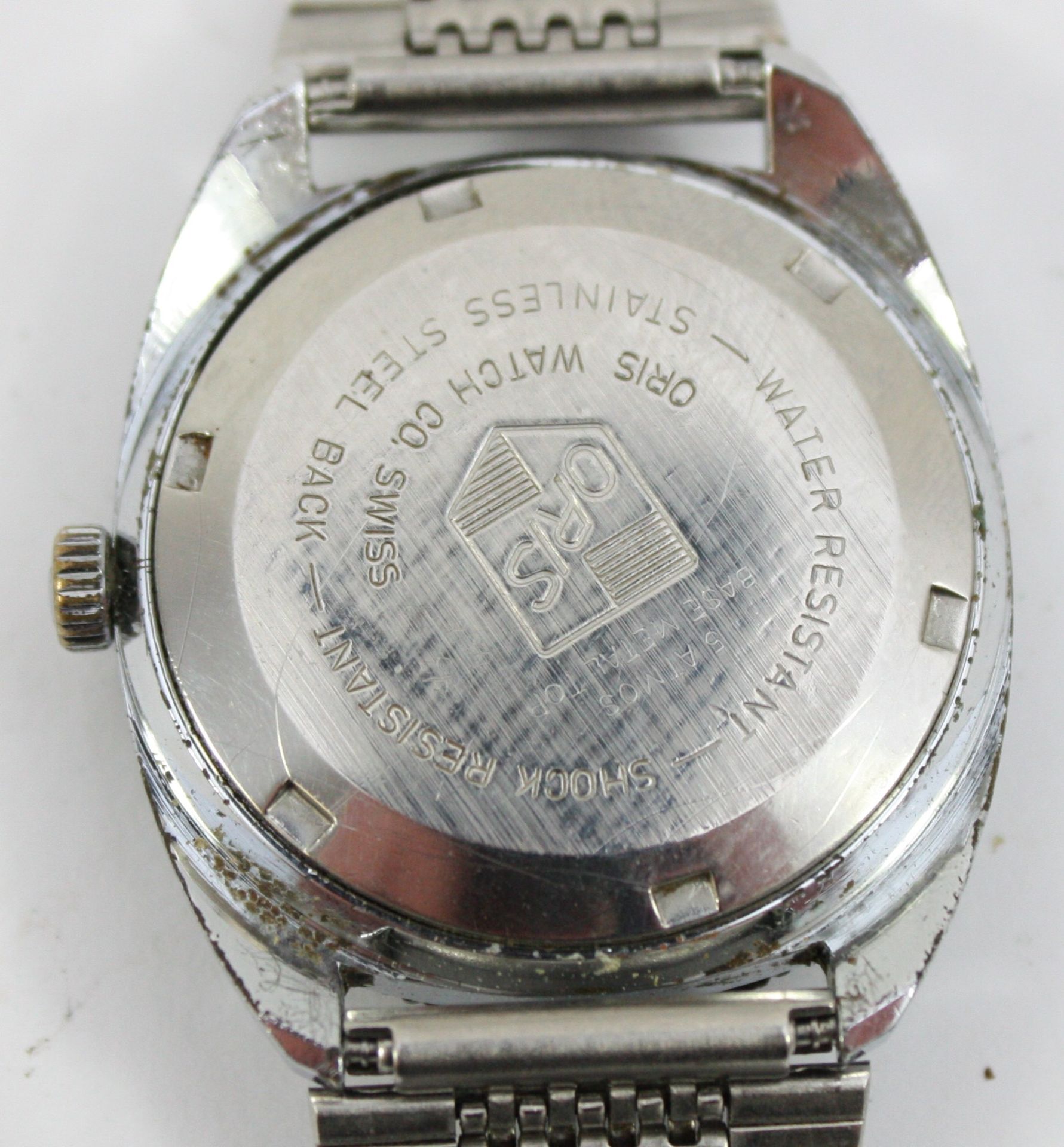 Oris, a stainless steel manual wind gentleman's wristwatch, black dial with luminescent batons, - Image 3 of 4