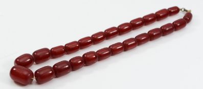A cherry Bakelite beaded necklace, largest bead 22mm, 44cm, 52g