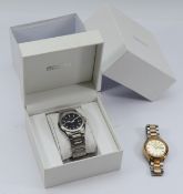 Seiko 5, a gold plated automatic day date gentleman's wristwatch, ref. 6119-8600, silvered dial with