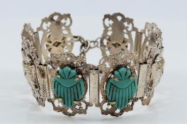 An Egyptian design turquoise bracelet, 20cm