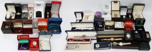 40 boxed fashion wristwatches to include, Tissot, Seiko, Rotary, Accurist and others. (2 boxes)