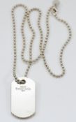 Tiffany & Co, a 925 silver beaded necklace with dog tag style pendant, 50cm, 28.7g Due to this