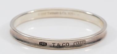 Tiffany & Co, a silver concave bangle, 60mm, London 2007, 31.7g