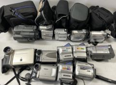 A collection of camcorders to include, a Sharp VL-E630, a JVC MX-7000 and a JVC GR-D328E. (One