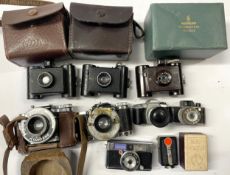 A collection of miniature cameras to include makes, Toyoca Ace, Sida and Eljy Lumiere. (One box).