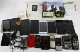 A collection of phones to include Nokia, Samsung, Apple and others. (1 box)