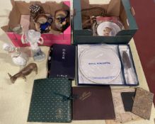 A collection of ceramics to include, a Beswick donkey, two H & K Tunstall water jugs with hand