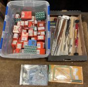 One box of predominately wood turning tools including, chisels, gouges and coping saw, together with
