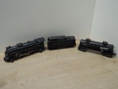 Lionel Lines 0 Gauge 027 2-6-2 Cast Loco & Plastic Tender 2026 along with a Skelgas Tanker (3)