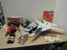 1980's Playworn Toys, Hasbro GI Joe Vehicles and Accessories Sky Stricker with Rockets, Snow C.A.