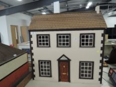 Modern Two Storey Doll's House in the traditional style, house dated above door 1896, furniture