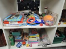 Mixed Toys and Games with Jigsaws and Puzzles, MB Bermuda Triangle, Merit Battleshios, Monopoly,