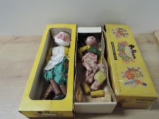Pelham Puppets, SL Gepetto & SS Dutch Boy, both boxed