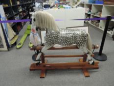 Greenwood Tarporley Dapple Grey Wooden Rocking Horse having real horse hair mane and tail, saddle