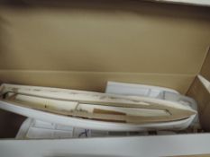 Dean's Marine 1:24 scale model kit 56ft RAF Pinnace, part made motor fixed into hull with