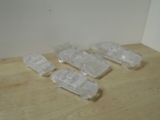 Hof Bauer Crystal or Frosted Glass Paper Weight Car Models, Lamborghini, Mercedes, Saloon Car x2, (