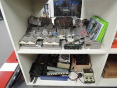 00 Gauge, Bachmann 4-6-0 Locomotive Royal Scot af, and two Carriages, many buildings made up and