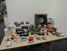 Mixed Die-casts, Dinky Tank Transporter, Shado 2, Army Covered Wagon, Corgi Airport Crash Truck, 007