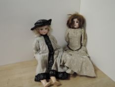 Armand Marseille late 19th/early 20th Century Bisque Headed Dolls, sleep blue eyes, open mouth