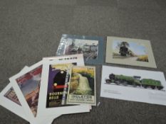 Reproduction Railway Related Posters and Prints, The Age of Steam Train in pack, 9 each 41cm x 30cm,