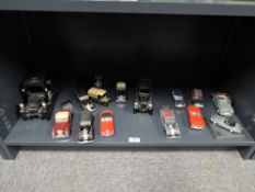 Mixed Die-casts and Ceramic Models, Modern Corgi Jaguar E Type on plinth, Mercedes Benz 300 SL,