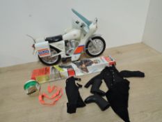 Palitoy Action Man Police Motorcycle with Police Motorcyclist Uniform in card box to make a