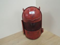 Nicoln Made in Belgium possible Railway Signal Lamp having red lenses, one restored, parafin lamp