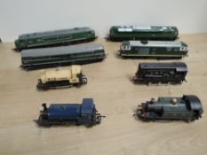 00 Gauge Engines, Tri-ang R357 BR Diesel D5572, Heljan BR Diesel D7017, Hornby BR Diesel D1738,