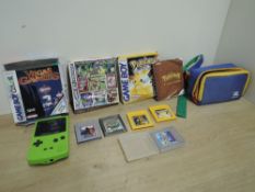 Nintendo Game Boy Colour in Green, Model No CGB-001 CH1 2578026 with Pokemon Special Pikachu Edition